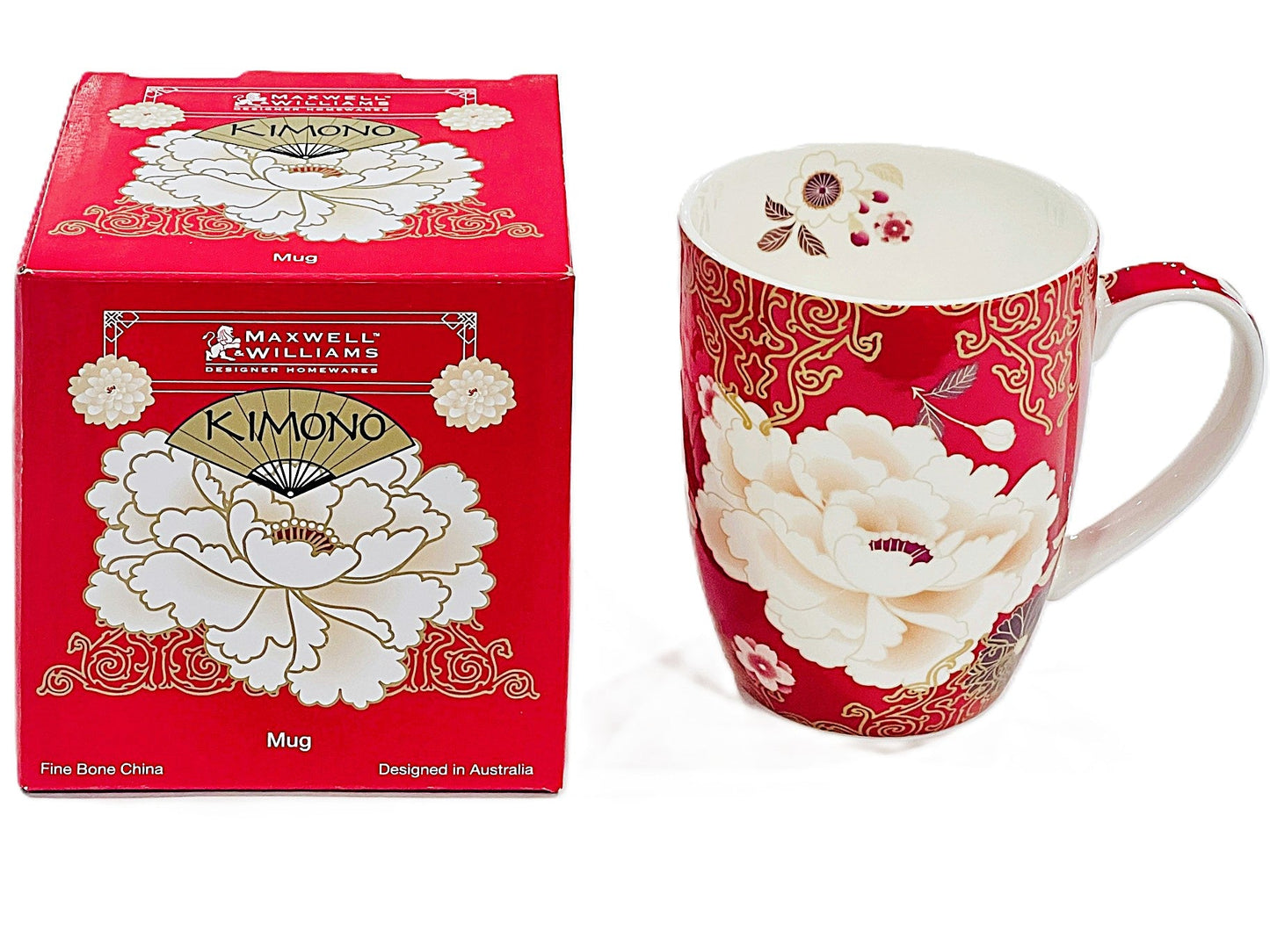 Maxwell & Williams Kimono Mug Red 400-ml Dishwasher and Microwave Safe