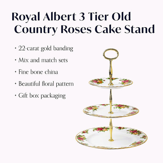 Royal Albert Old Country Roses 3-Tier Cake Stand Bone china 13666
