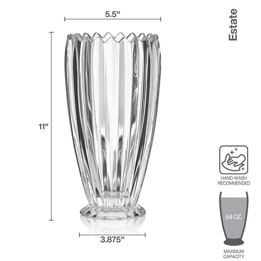 Mikasa Estate Crystal Vase, 11"tall - Royal Gift