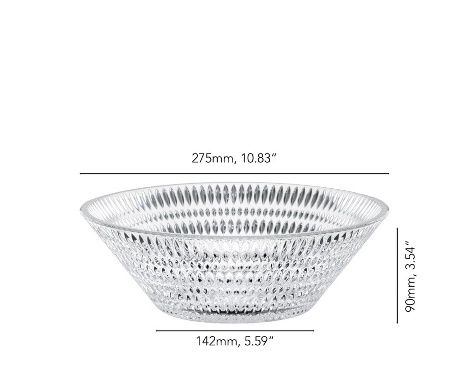 Crystal Bowl 27cm = 10.75" diameter Ethno collection by Nachtmann Germany