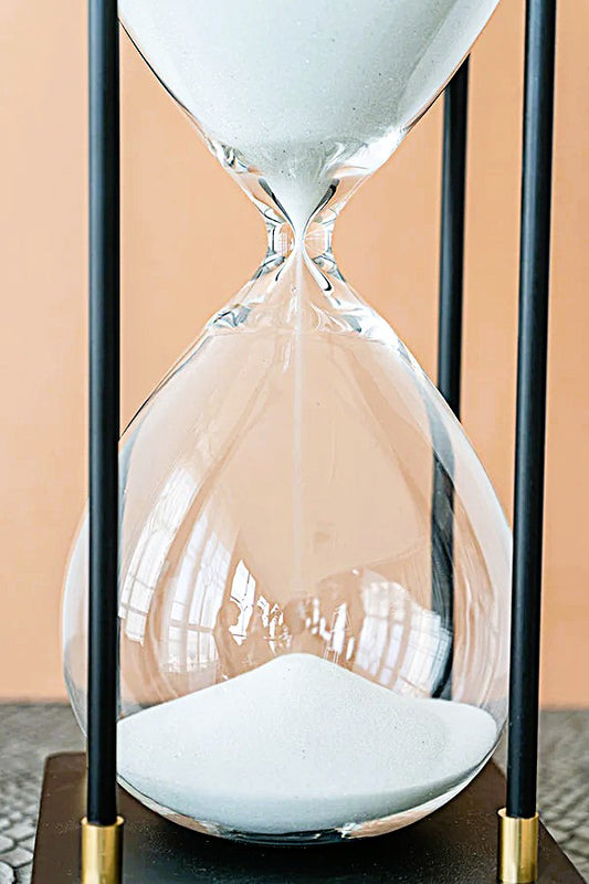 Hourglass 30-minute Papin Black & Tan 10"tall X 4"wide X 4"deep