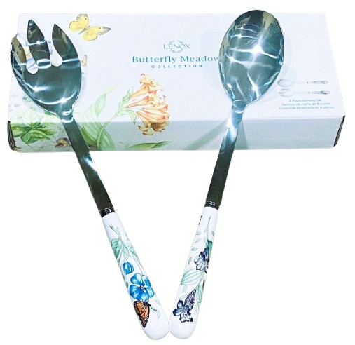 Lenox Butterfly Meadow Spoon 2 piece Salad Serving Set