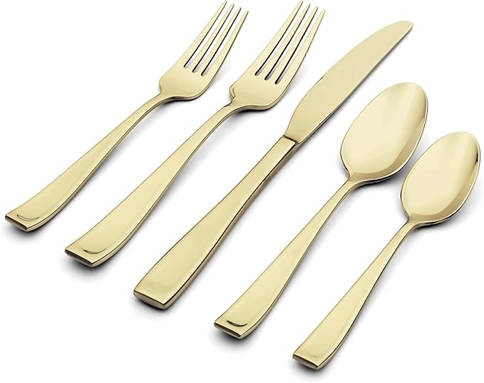 Oneida Moda Satin Champagne 20 Piece Fine Flatware Set, Service for 4