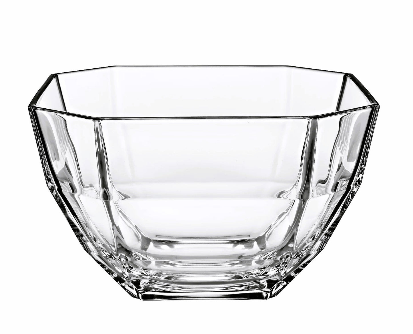 European Glass - Deep -Octagon Serving Bowl - Salad bowl - Mixing Bowl - 8.5" D - 110 oz. - Made in Italy by Vidivi