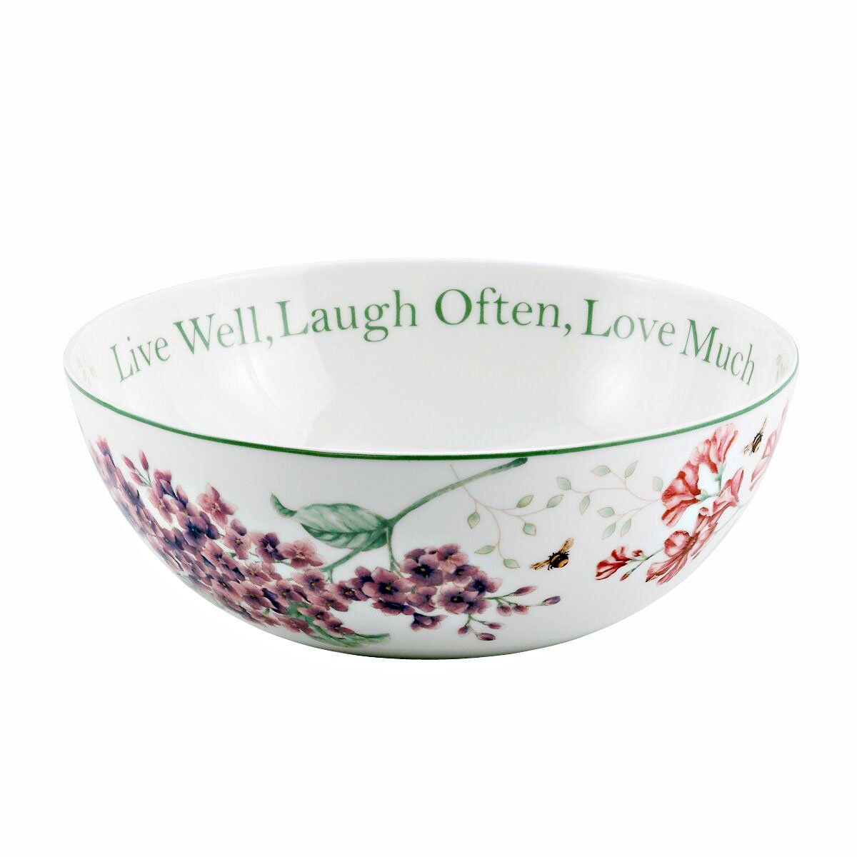 Lenox Butterfly Meadow Bowl by LENOX 9" X 3.5"Hi (Live well, Laugh often, Love much) 811432