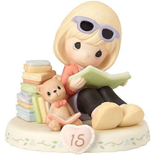 Precious Moments Girl Growing in Grace, Age 15 Birthday Bisque Blonde Porcelain Figurine