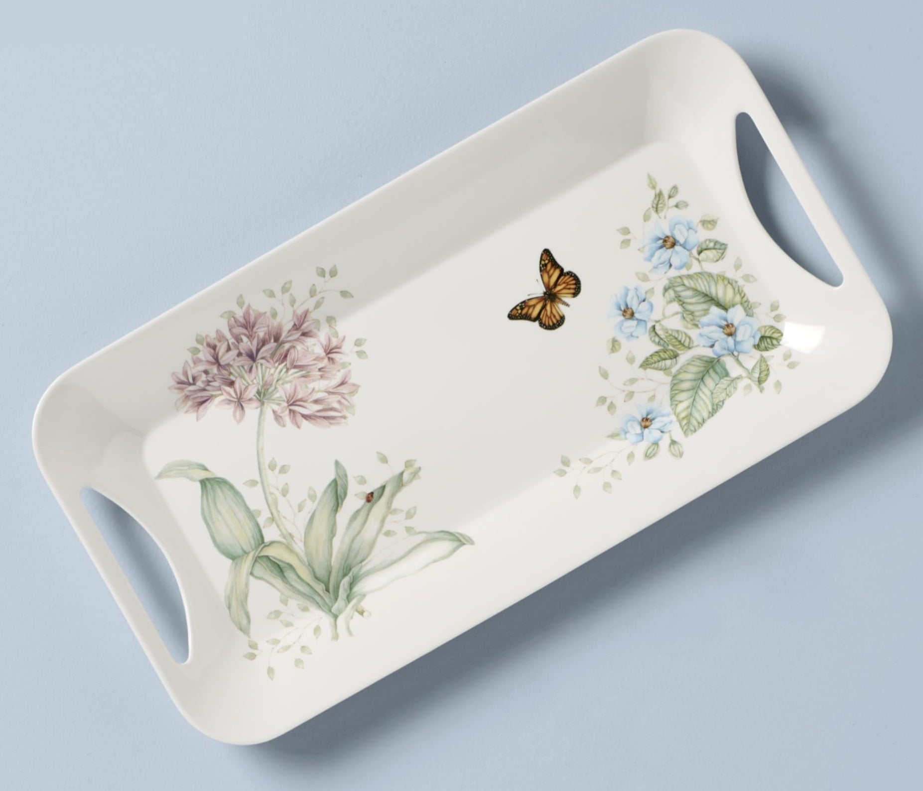 Lenox Butterfly Meadow Tray Melamine 15"wide X 8"deep