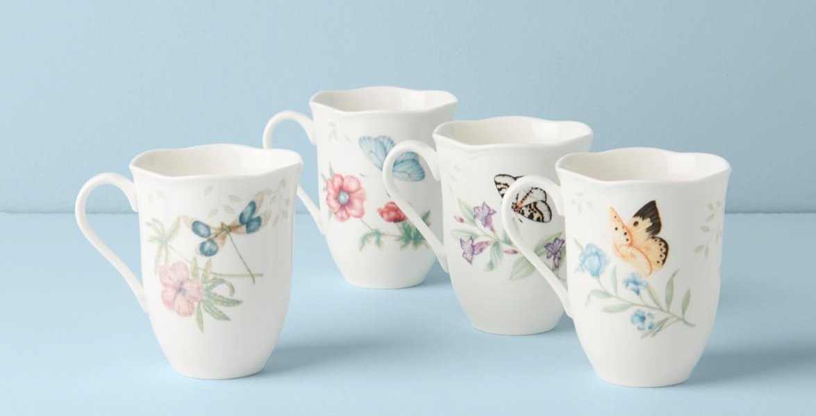 Lenox Butterfly Meadow mug set of 4 assorted