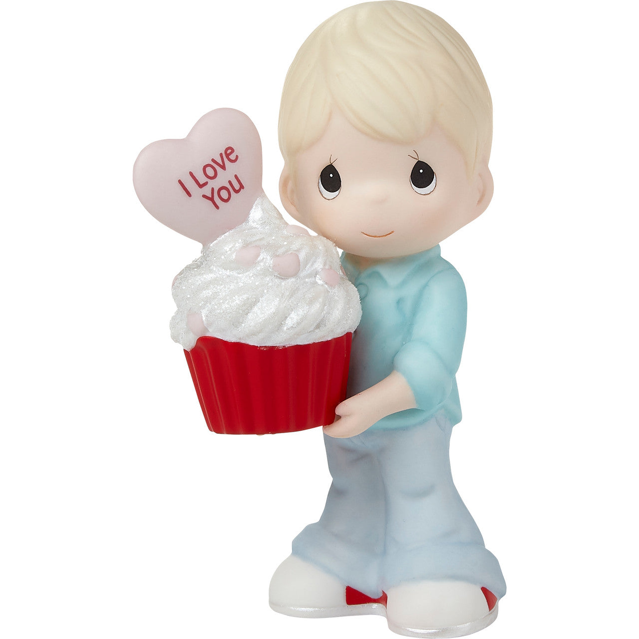 Precious Moments Mother day 'You bake me happy' Boy holding cupcake Blonde
