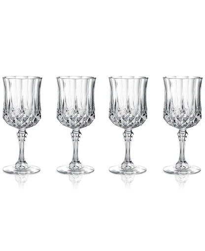 Longchamps by Cristal D'Arques Set of 4 Goblet 8.25-OZ = 25-cl