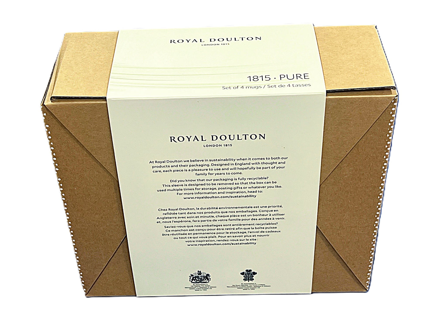 Royal Doulton 1815 Pure Mugs White Set of 4,  13.5-OZ