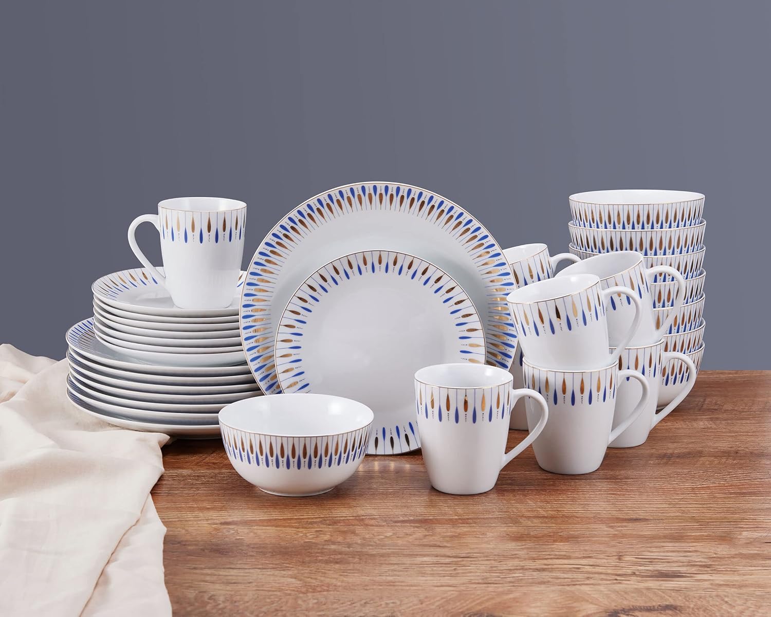 Mikasa Starburst 32 Piece Dinner Set Porcelain