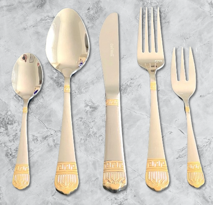 Carl Weill Venus Gold 78-Piece set & case 18/10 Stainless Steel Service for 12 People
