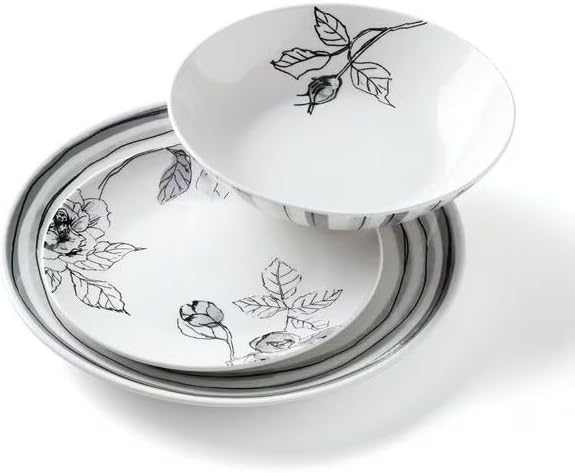 Oneidas Sketchbook 12 Piece Dinnerware set, Dishwasher and Microwave Safe