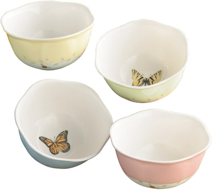 Lenox Butterfly Meadow 4-Piece Dessert Bowl Set Porcelain