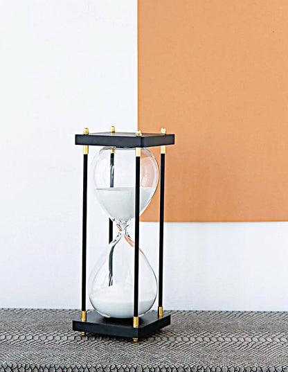 Hourglass 30-minute Papin Black & Tan 10"tall X 4"wide X 4"deep