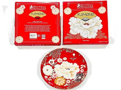 Maxwell & Williams Kimono Cake Plate Red 20-CM Dishwasher and Microwave Safe