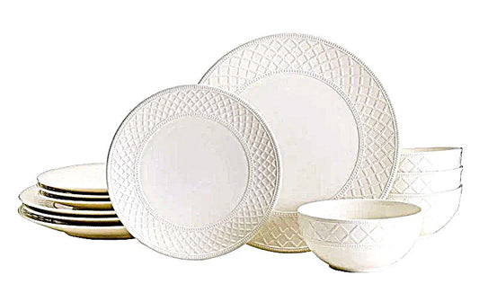 Mikasa Napa Countryside 12 Piece White Dinnerware Set