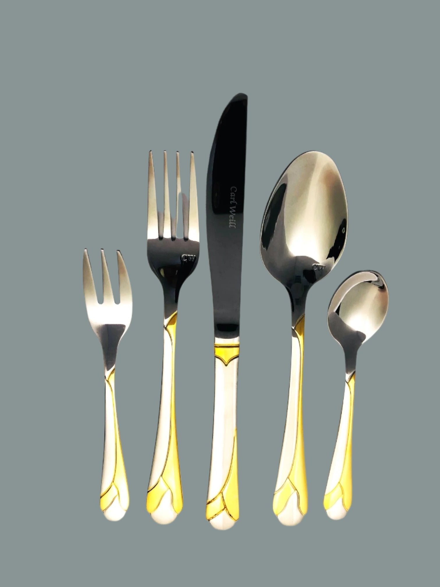 Carl Weill Flatware Capri Gold 18/10 Stainless Steel 78 Piece Cutlery Set