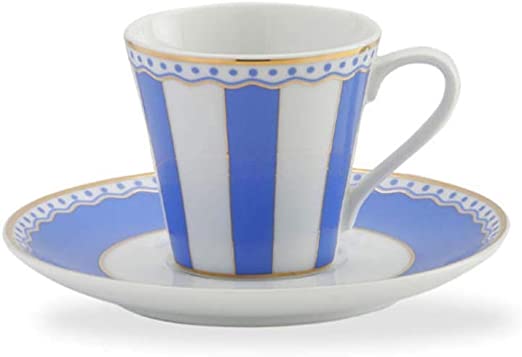 Noritake Carnivale Espresso blue cup & saucer 3 oz blue