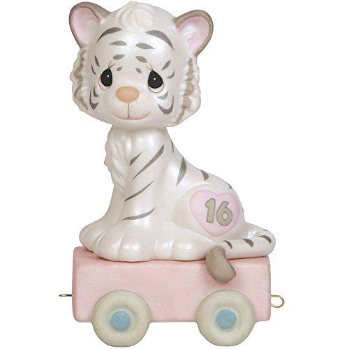 Precious Moments, Birthday Train age 16 collection, 16 and Feline Fine, Bisque Porcelain Figurine