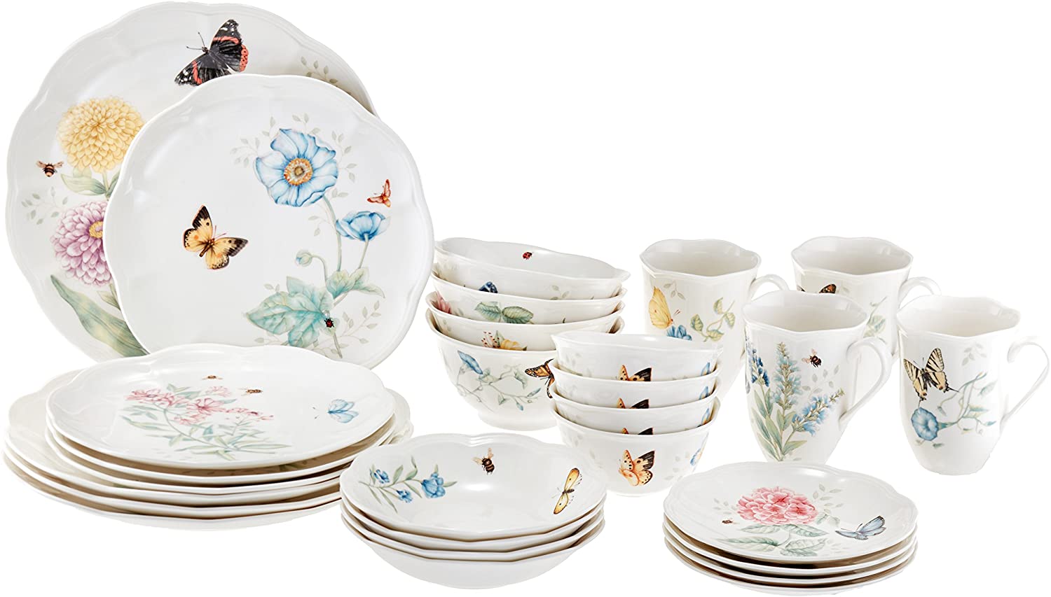 Lenox Butterfly Meadow by Lenox Dinnerware 28 Piece Set 865075 Service for 4 people