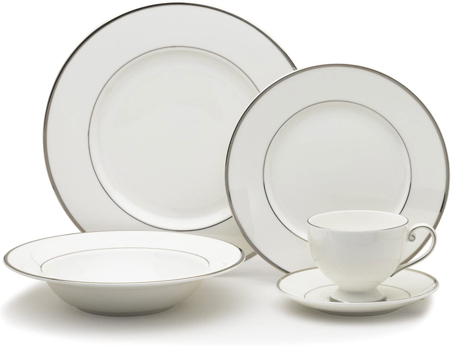 Mikasa Cameo Platinum 5 Piece Dinnerware Set Strong china