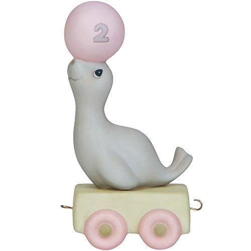 Precious Moments Birthday Train Age 2 collection, God Bless You On Your Birthday, Bisque Porcelain Figurine