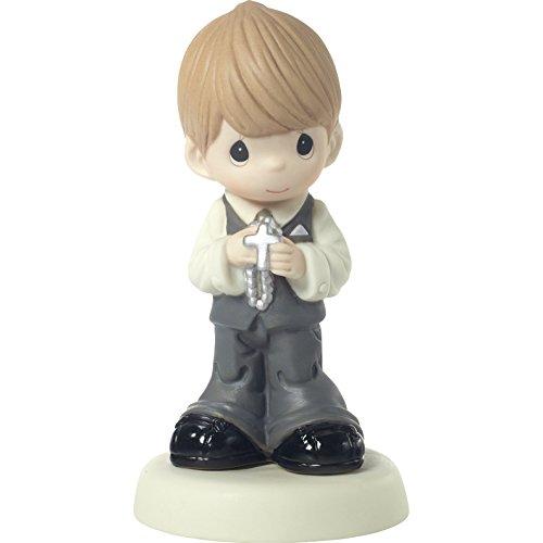 Precious Moments 172010 May His Light Shine in Your Heart Today & Always Blond Hair Boy with Light Skin Tone First Communion Bisque Porcelain Figurine